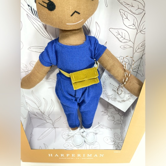 Lot of 2 Handmade Linen Dolls by HARPERIMAN Yumi & Mia - Picture 5 of 7